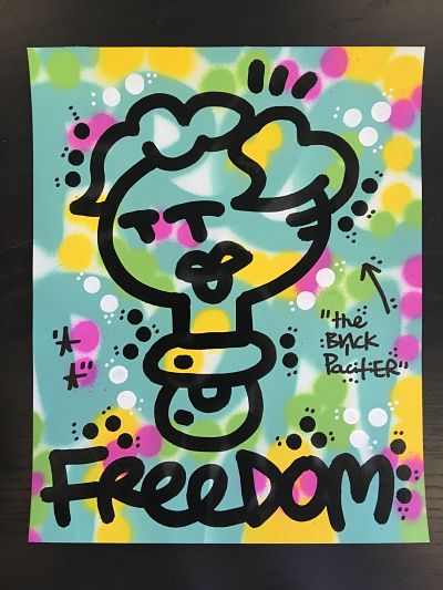 El Xupet Negre-"FREEDOM"-Mixed Media on Paper-Original Artwork