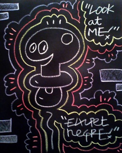 El Xupet Negre-"Look at me"-Chalk on Paper-Original Artwork